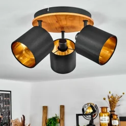 Lampes En Tissu-hofstein Plafonnier Alsen Écru, Noir, 3 lumières