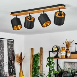 Lampes En Tissu-hofstein Plafonnier Alsen Écru, Noir, 4 lumières