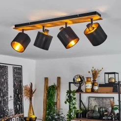 Lampes En Tissu-hofstein Plafonnier Alsen Écru, Noir, 4 lumières