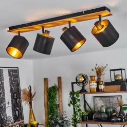 Lampes En Tissu-hofstein Plafonnier Alsen Écru, Noir, 4 lumières
