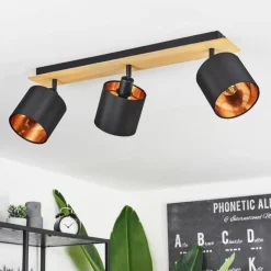 Lampes En Tissu-hofstein Plafonnier Alsen Écru, Noir, 3 lumières