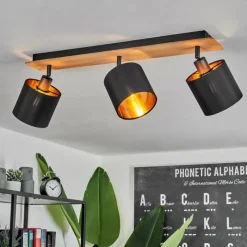 Lampes En Tissu-hofstein Plafonnier Alsen Écru, Noir, 3 lumières