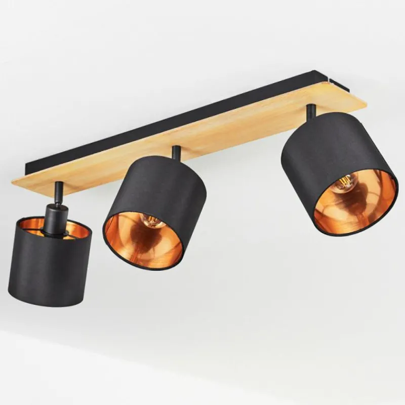 Lampes En Tissu-hofstein Plafonnier Alsen Écru, Noir, 3 lumières