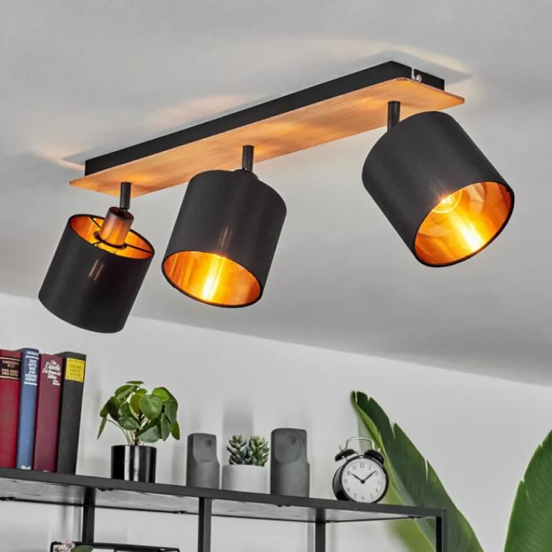 Lampes En Tissu-hofstein Plafonnier Alsen Écru, Noir, 3 lumières