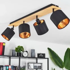 Lampes En Tissu-hofstein Plafonnier Alsen Écru, Noir, 4 lumières