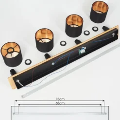 Lampes En Tissu-hofstein Plafonnier Alsen Écru, Noir, 4 lumières