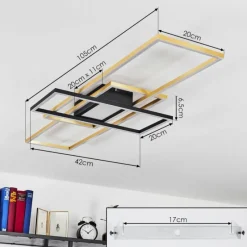hofstein Plafonnier Alsterbro LED Noir, 1 lumière