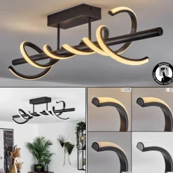 hofstein Plafonnier Alvarim LED Noir, 1 lumière