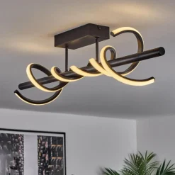 hofstein Plafonnier Alvarim LED Noir, 1 lumière