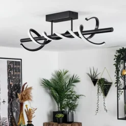 hofstein Plafonnier Alvarim LED Noir, 1 lumière