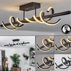 hofstein Plafonnier Alvarim LED Noir, 1 lumière