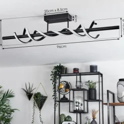 hofstein Plafonnier Alvarim LED Noir, 1 lumière