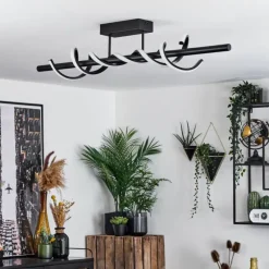 hofstein Plafonnier Alvarim LED Noir, 1 lumière