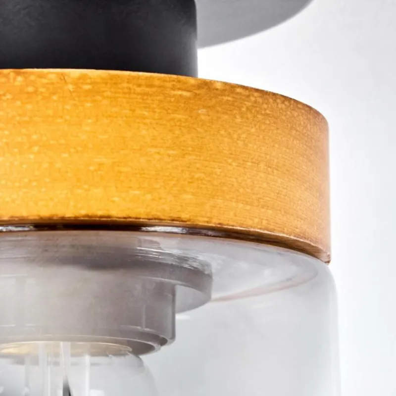 Suspension Verre Fumé-hofstein Plafonnier Amignon Noir, 1 lumière