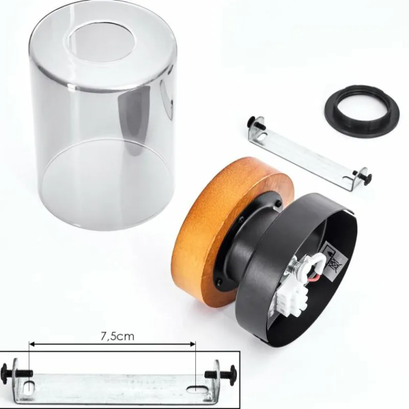 Suspension Verre Fumé-hofstein Plafonnier Amignon Noir, 1 lumière