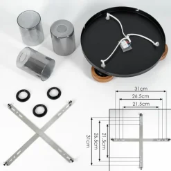 Suspension Verre Fumé-hofstein Plafonnier Amignon Noir, 3 lumières