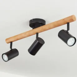 Lampes En Bois-hofstein Plafonnier Arbrentin Écru, Noir, 3 lumières