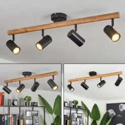 hofstein Plafonnier Arbrentin Écru, Noir, 4 lumières