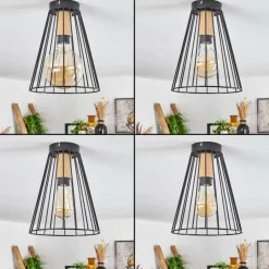 Lampes Industrielles-hofstein Plafonnier Arrawarra Écru, Noir, 1 lumière