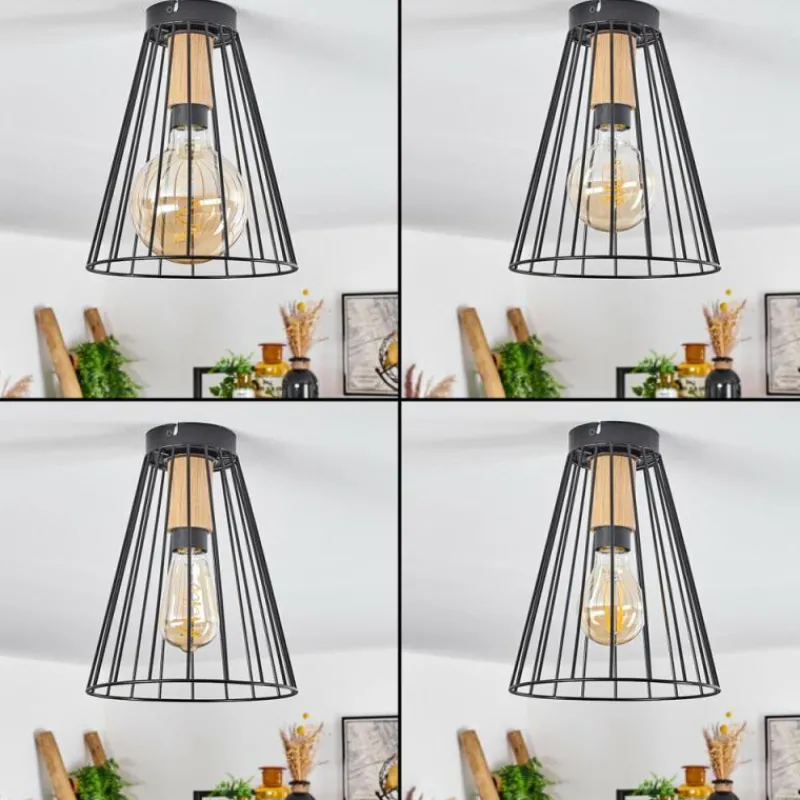 Lampes Industrielles-hofstein Plafonnier Arrawarra Écru, Noir, 1 lumière