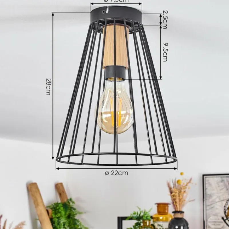 Lampes Industrielles-hofstein Plafonnier Arrawarra Écru, Noir, 1 lumière