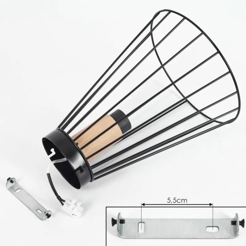 Lampes Industrielles-hofstein Plafonnier Arrawarra Écru, Noir, 1 lumière