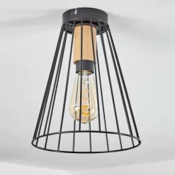 Lampes Industrielles-hofstein Plafonnier Arrawarra Écru, Noir, 1 lumière