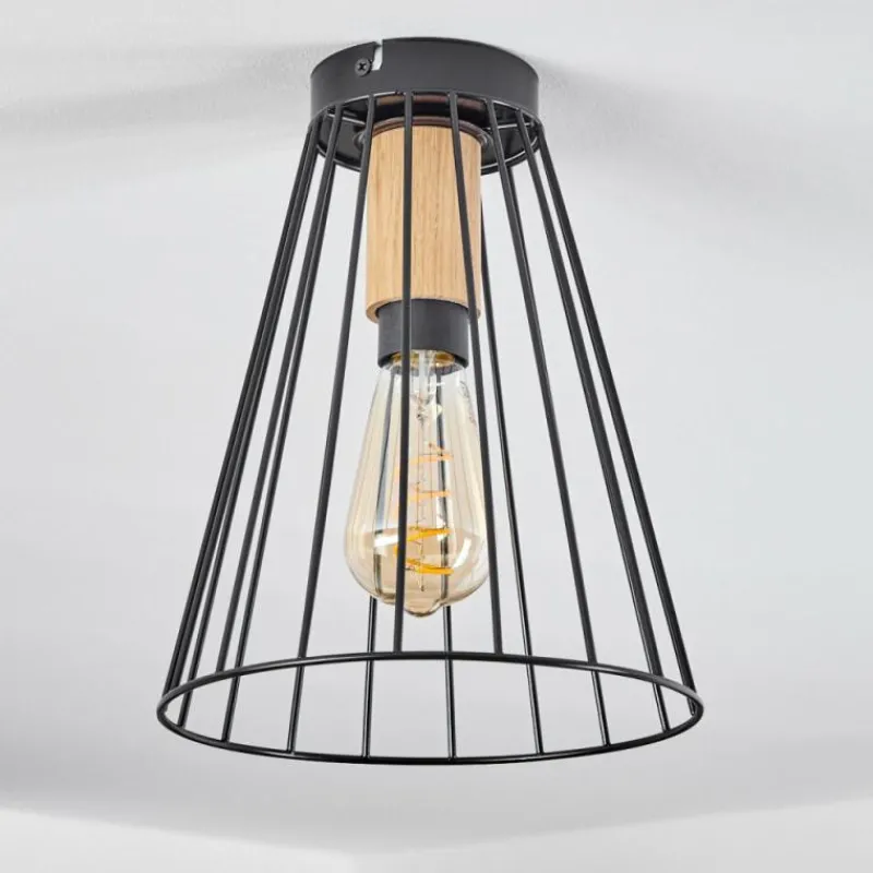 Lampes Industrielles-hofstein Plafonnier Arrawarra Écru, Noir, 1 lumière