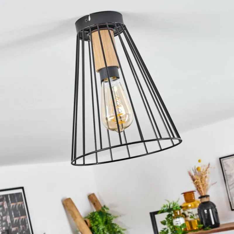 Lampes Industrielles-hofstein Plafonnier Arrawarra Écru, Noir, 1 lumière