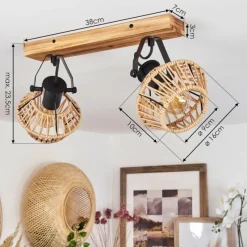 Luminaires Scandinaves-hofstein Plafonnier Auboncourt Écru, 2 lumières