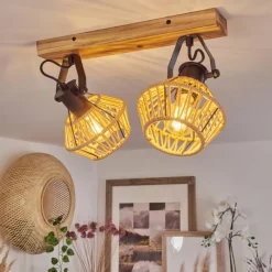 Luminaires Scandinaves-hofstein Plafonnier Auboncourt Écru, 2 lumières