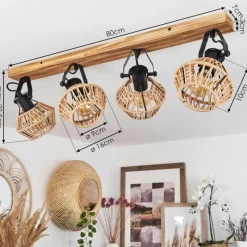 Style Boho-Chic-hofstein Plafonnier Auboncourt Écru, 4 lumières