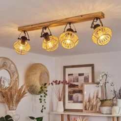 Style Boho-Chic-hofstein Plafonnier Auboncourt Écru, 4 lumières