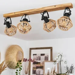 Style Boho-Chic-hofstein Plafonnier Auboncourt Écru, 4 lumières