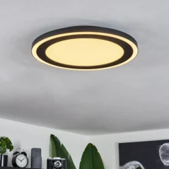 hofstein Plafonnier Audrieu LED Noir, 2 lumières