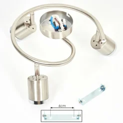 hofstein Plafonnier Autilla LED Nickel mat, Blanc, 3 lumières