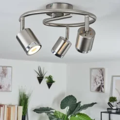 hofstein Plafonnier Autilla LED Nickel mat, Blanc, 3 lumières