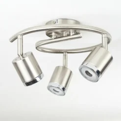 hofstein Plafonnier Autilla LED Nickel mat, Blanc, 3 lumières