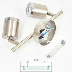 hofstein Plafonnier Autilla LED Nickel mat, Blanc, 2 lumières