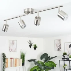 hofstein Plafonnier Autilla LED Nickel mat, 4 lumières