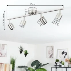 hofstein Plafonnier Autilla LED Nickel mat, 4 lumières