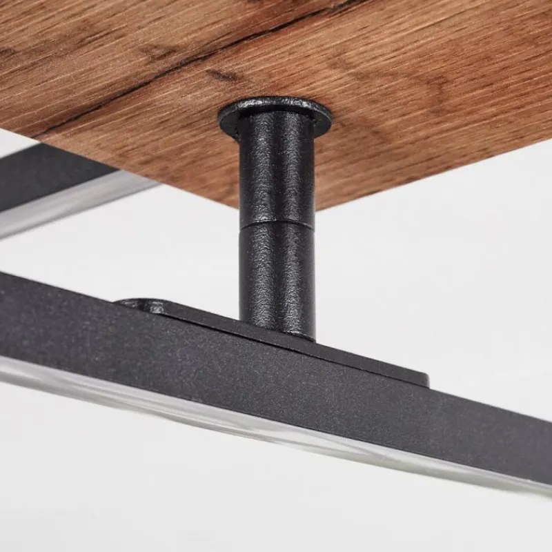 Luminaires Scandinaves-hofstein Plafonnier Avelal LED Bois clair, Couleur bois, Noir, 1 lumière