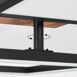 hofstein Plafonnier Avelal LED Brun, Couleur bois, Noir, 1 lumière