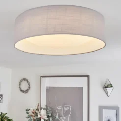Lampes En Tissu-hofstein Plafonnier Aveledo Blanc, 1 lumière