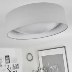 Lampes En Tissu-hofstein Plafonnier Aveledo Blanc, 1 lumière