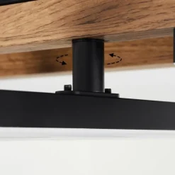 hofstein Plafonnier Ayajasco LED Brun, Couleur bois, Noir, 1 lumière