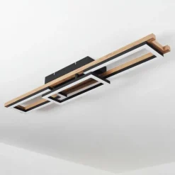 hofstein Plafonnier Ayajasco LED Brun, Couleur bois, Noir, 1 lumière