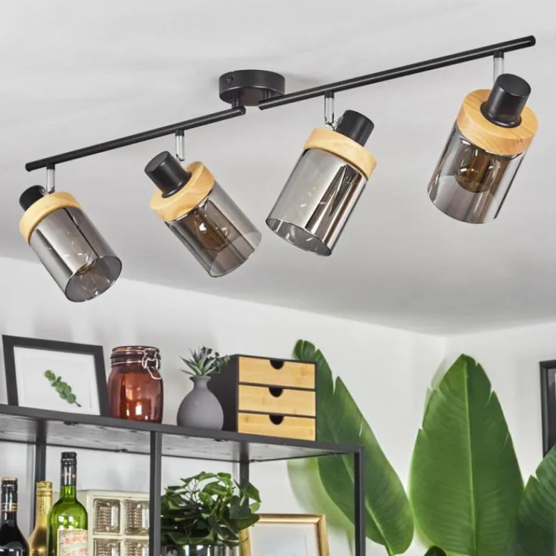 Luminaires Scandinaves-hofstein Plafonnier Azinhalinho Chrome, Noir, 4 lumières