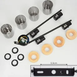 Luminaires Scandinaves-hofstein Plafonnier Azinhalinho Chrome, Noir, 4 lumières