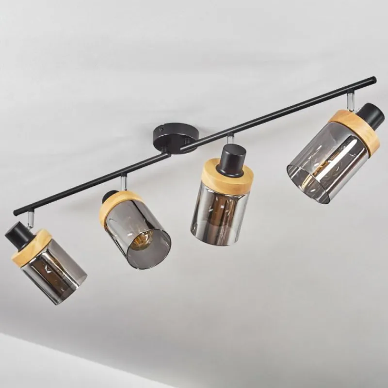 Luminaires Scandinaves-hofstein Plafonnier Azinhalinho Chrome, Noir, 4 lumières